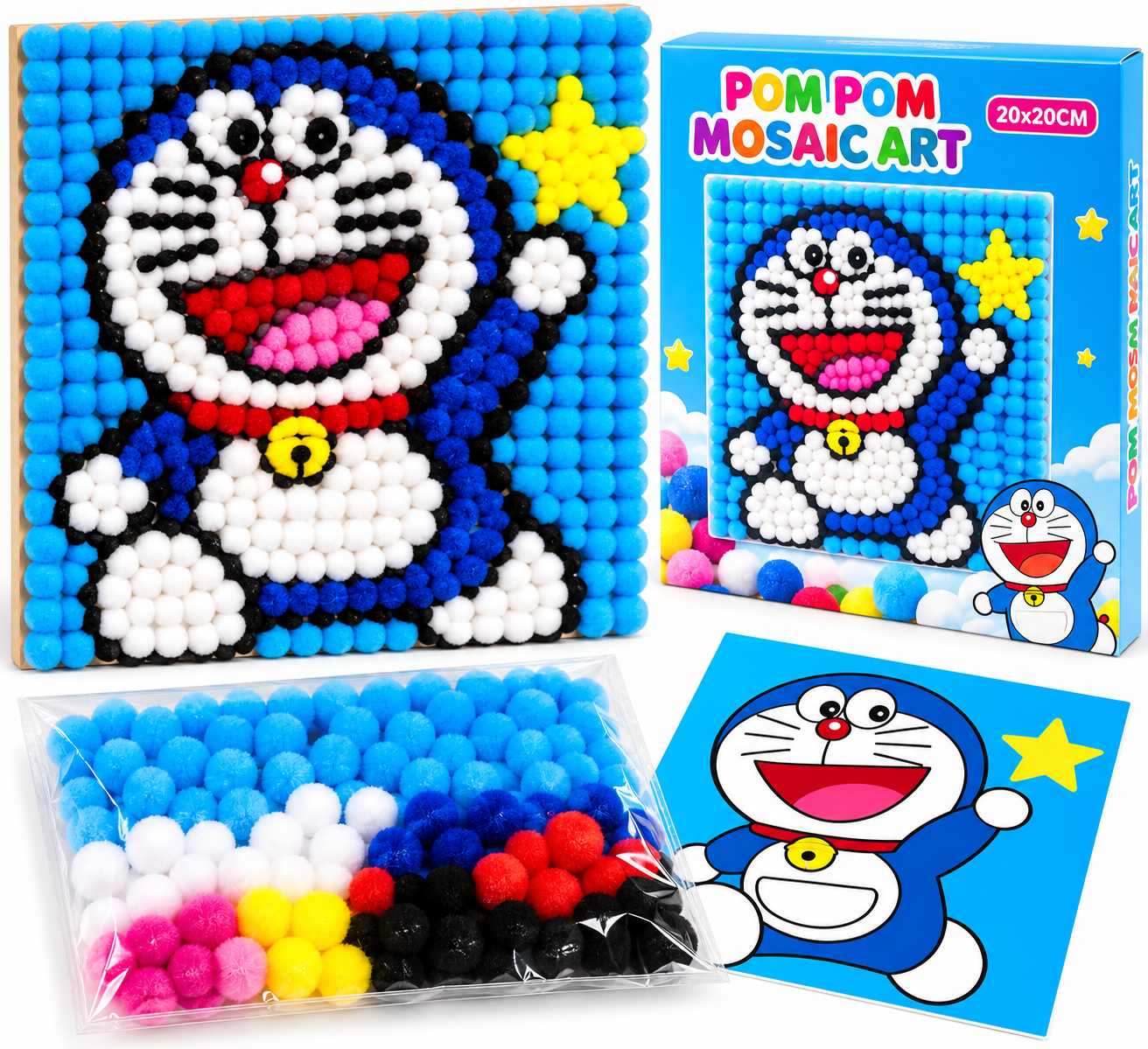 Pom-pom Mosaic Art/ Doraemon