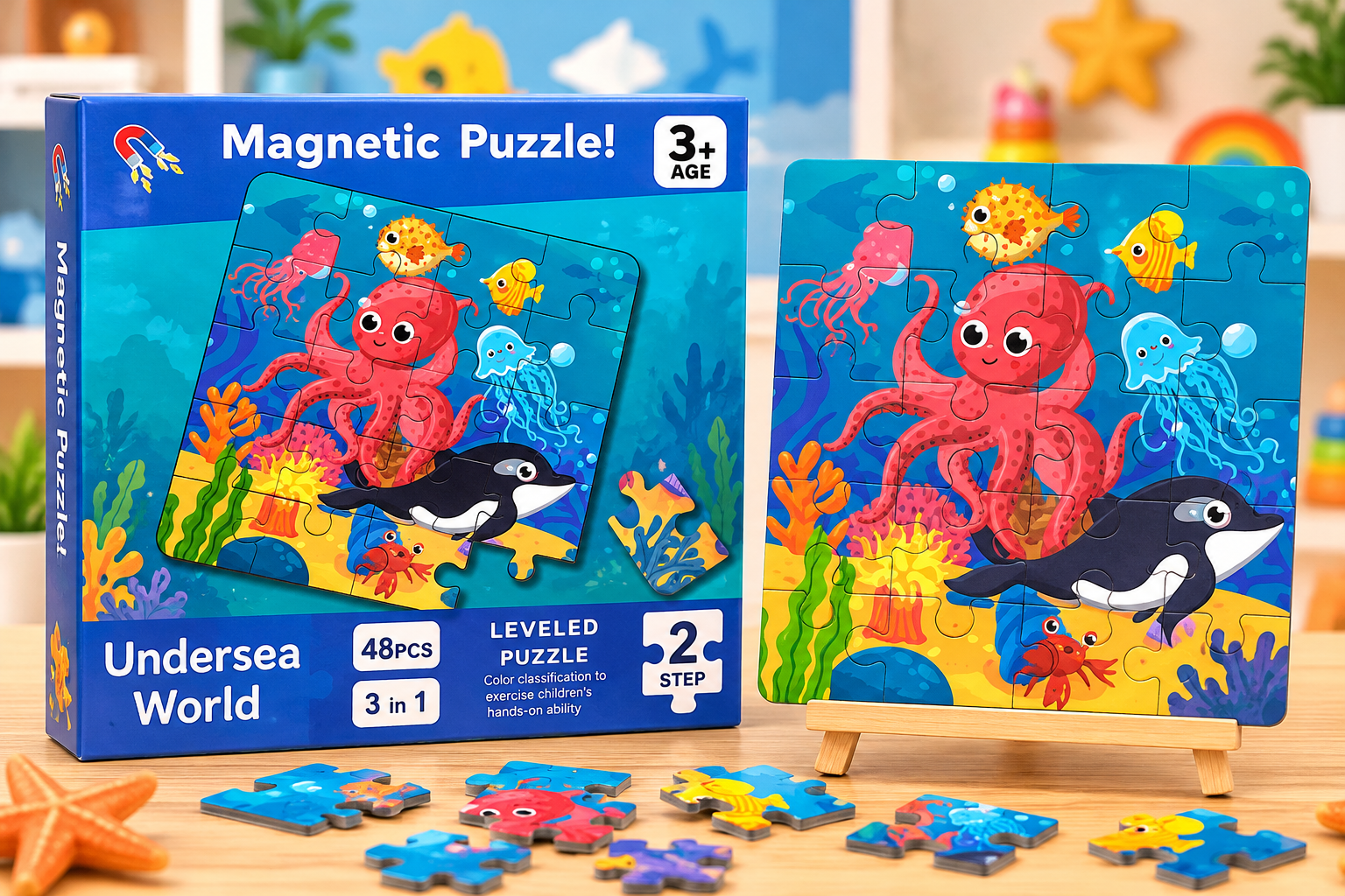 3 in 1 magnetic puzzle - Underwater