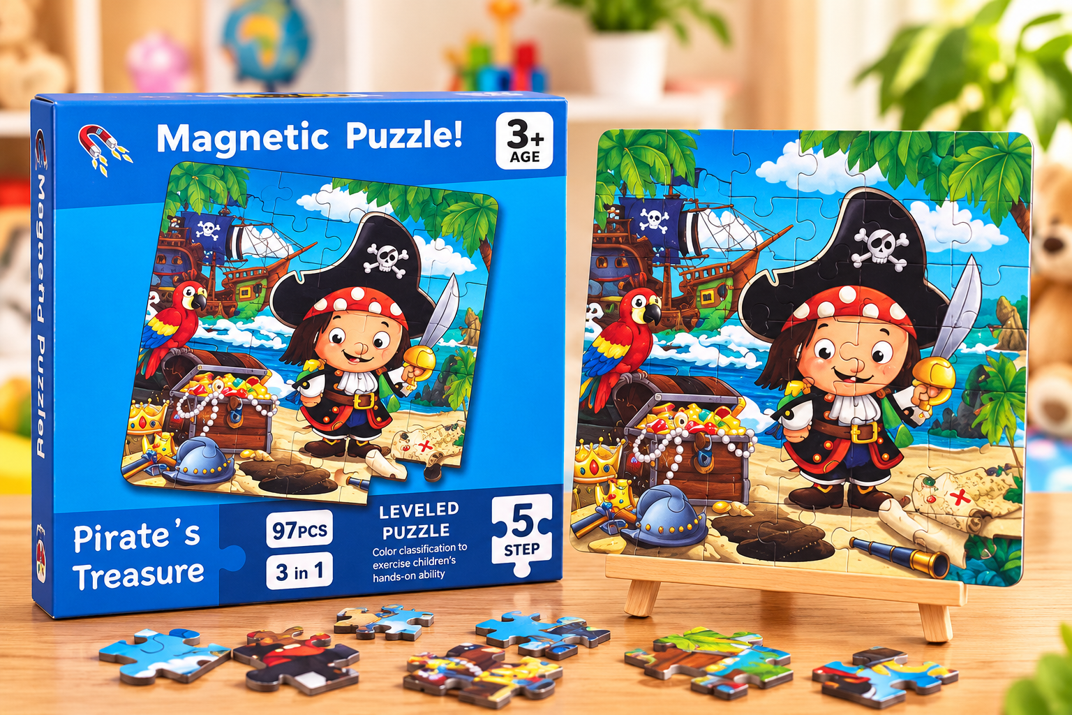3 in 1 magnetic puzzle - Pirate