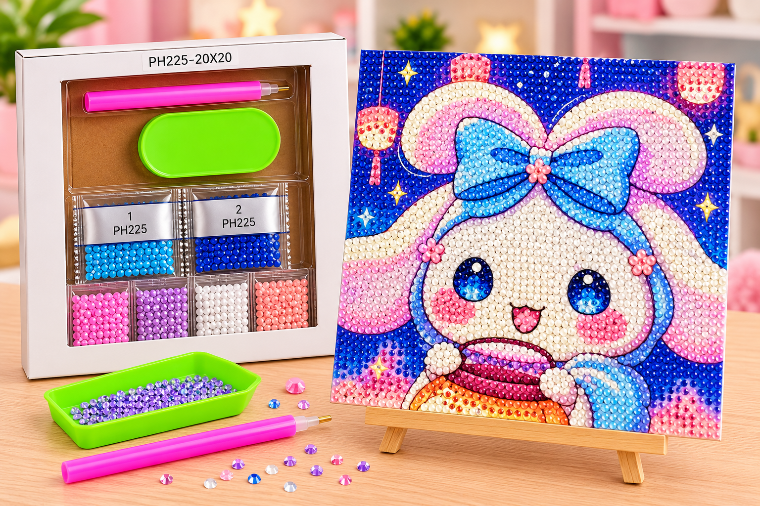 Diamond Painting Kit – Cute Bunny Design