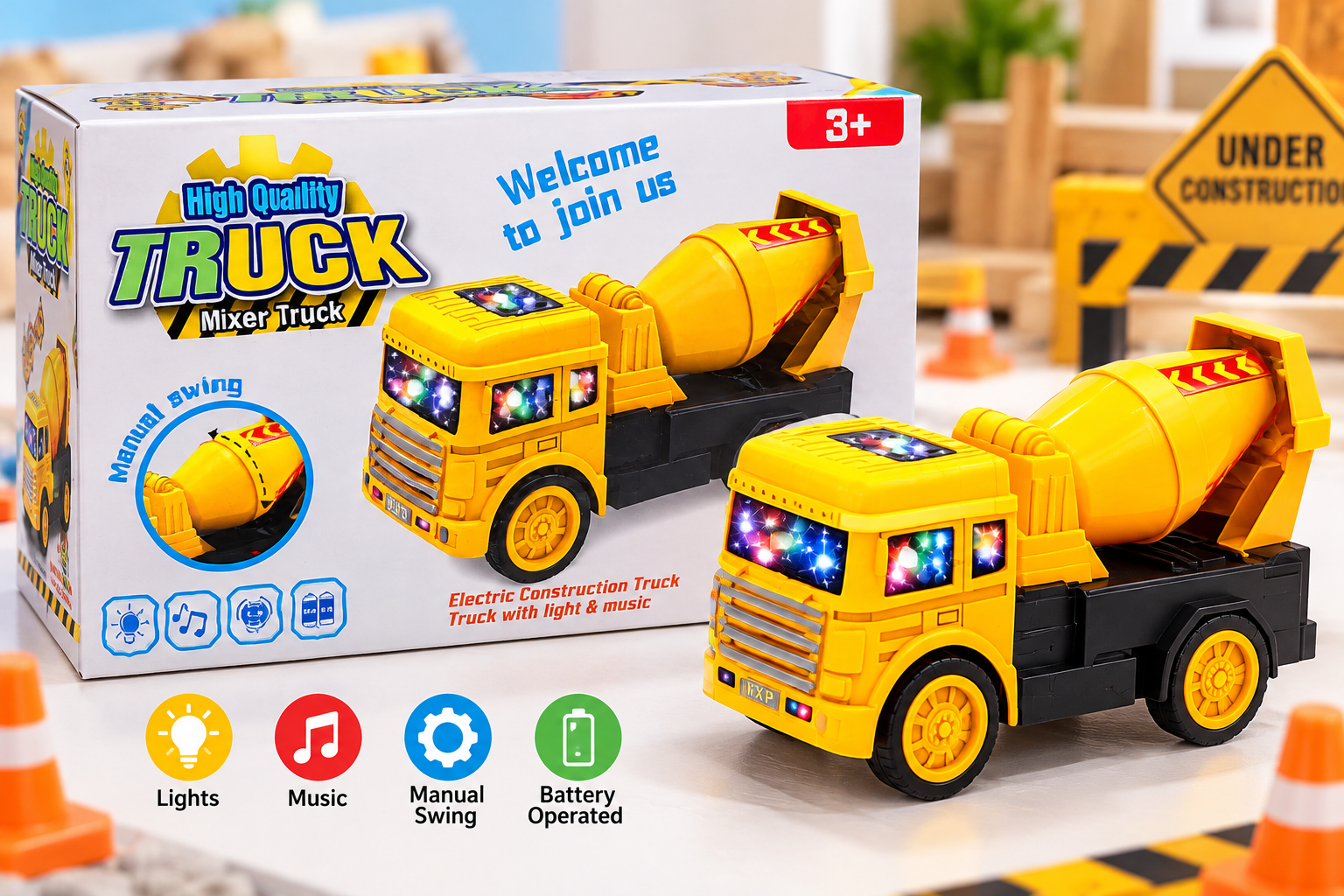 Electric mixer truck